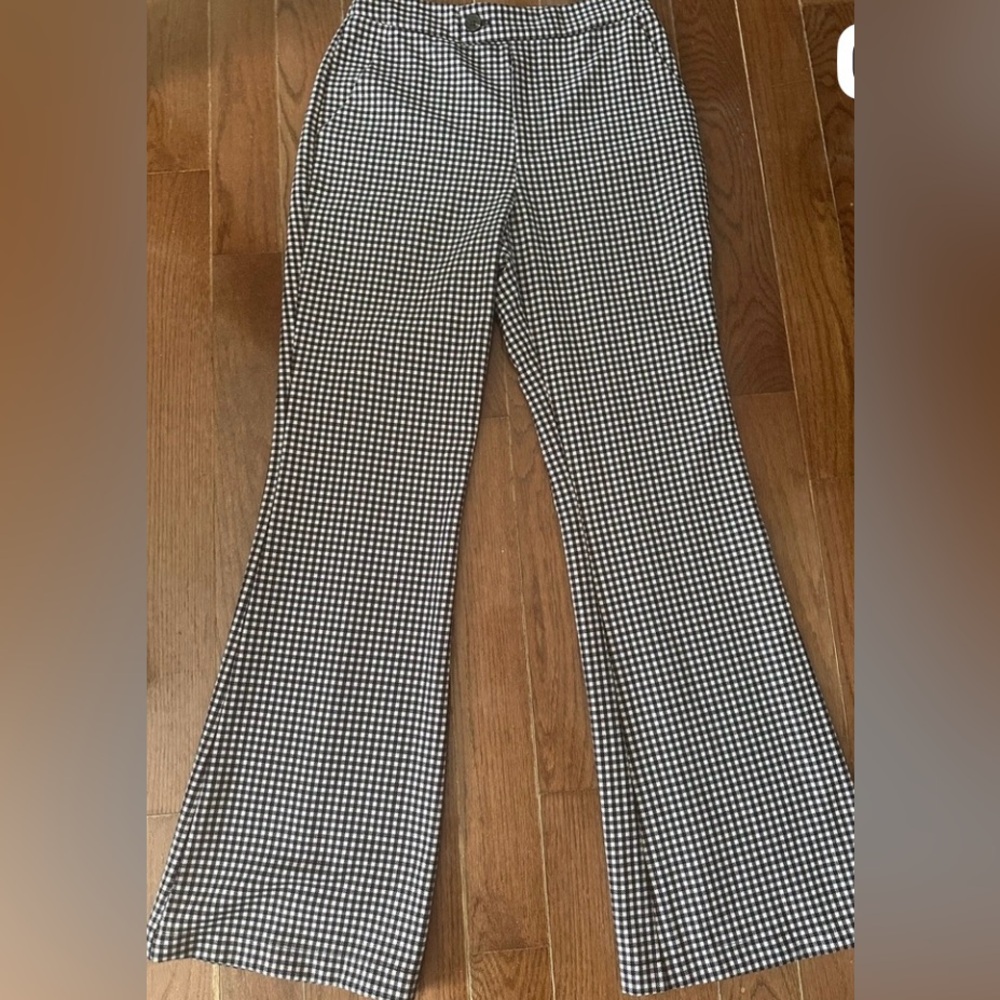 Avec Les Filles Black and White Checkered Flare Pants - Picture 4 of 7